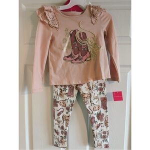 Isaac Mizrahi pink Western style outfit set with matching headband 🤠💕